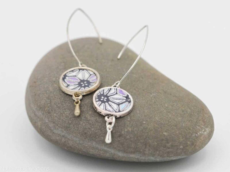 Boucles d'oreilles Les Elégantes bleu géométrique