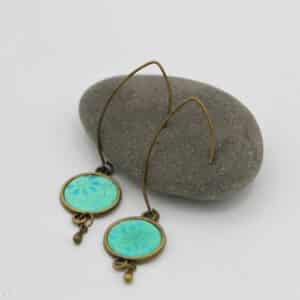 Boucles d'oreilles Les Elégantes vert d'eau