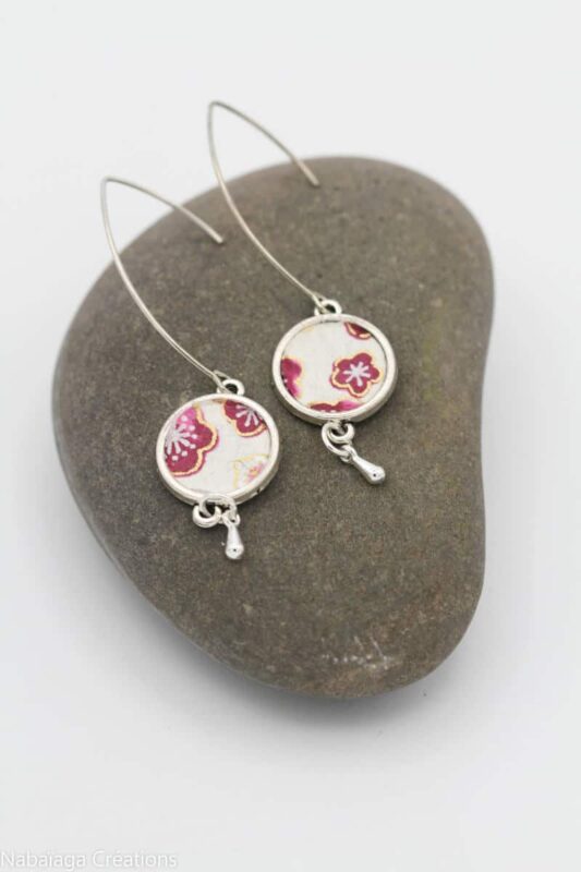 Boucles d'oreilles Les Elégantes rose fleur