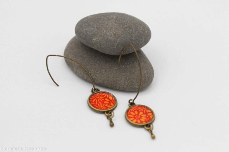 Boucles d'oreilles Les Elégantes orange sanguine