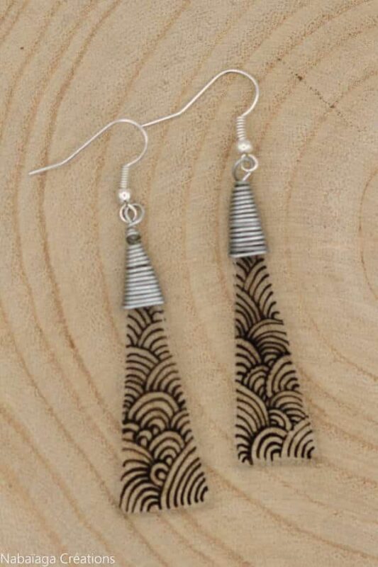 Boucles d'oreilles en verre Ponts Noirs Transparents