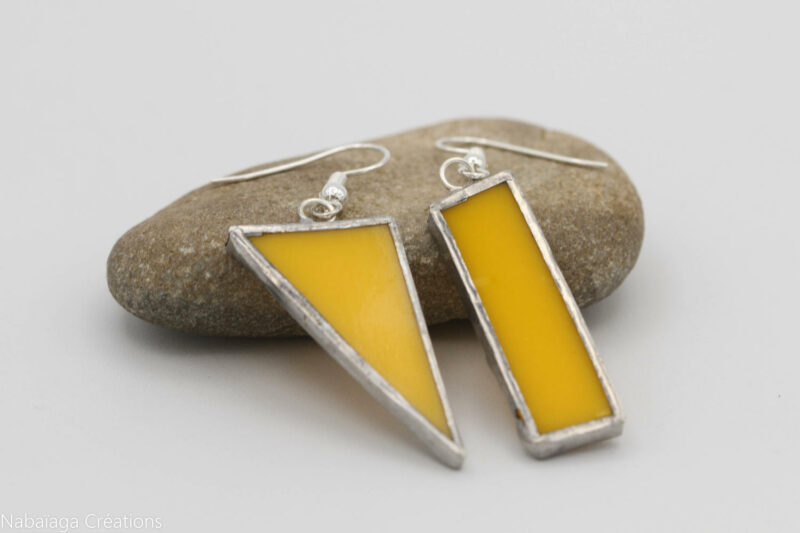 Boucles d'oreilles vitrail Jaune opaque
