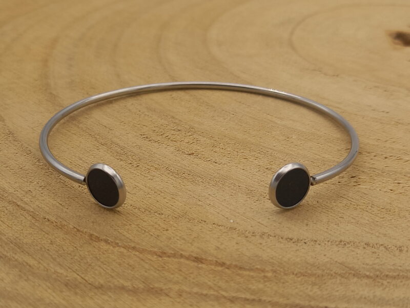 Le Bracelet « Jonc Eclipse Ecarté Argenté»