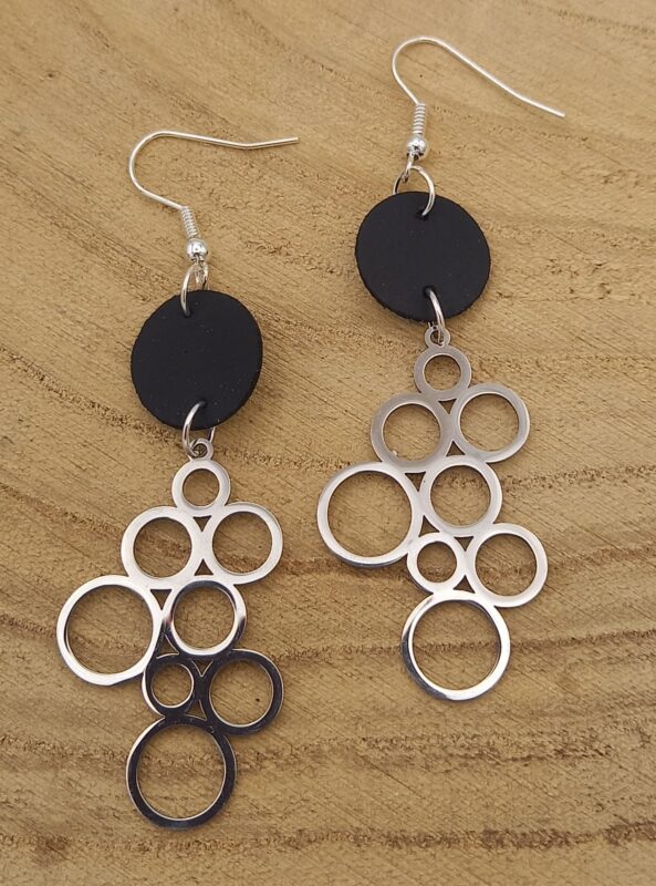 Boucles D’oreilles Chambre À Air Argentées “Les bulles”