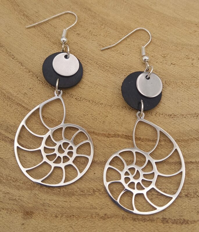 Boucles D’oreilles Chambre à Air Argentées “Les Nautilus”