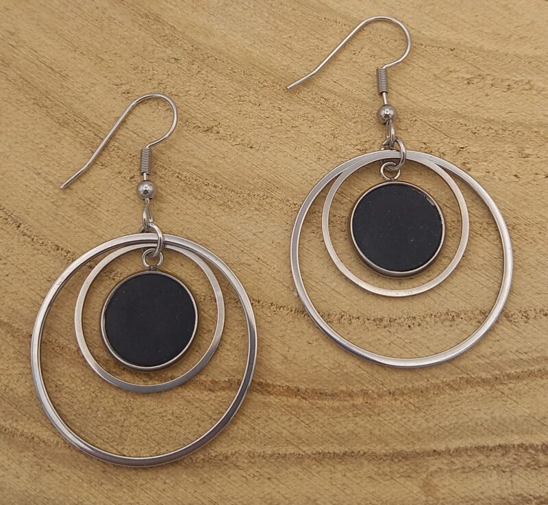 Boucles D’oreilles Chambre À Air Argentées “Les Petites Delaunays”