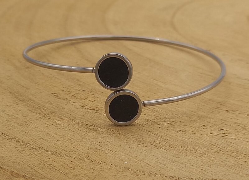 Le Bracelet « Jonc Eclipse serré Argenté»
