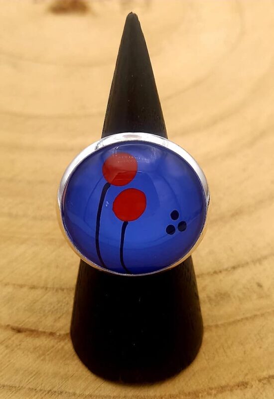 Bague en verre peint à la main